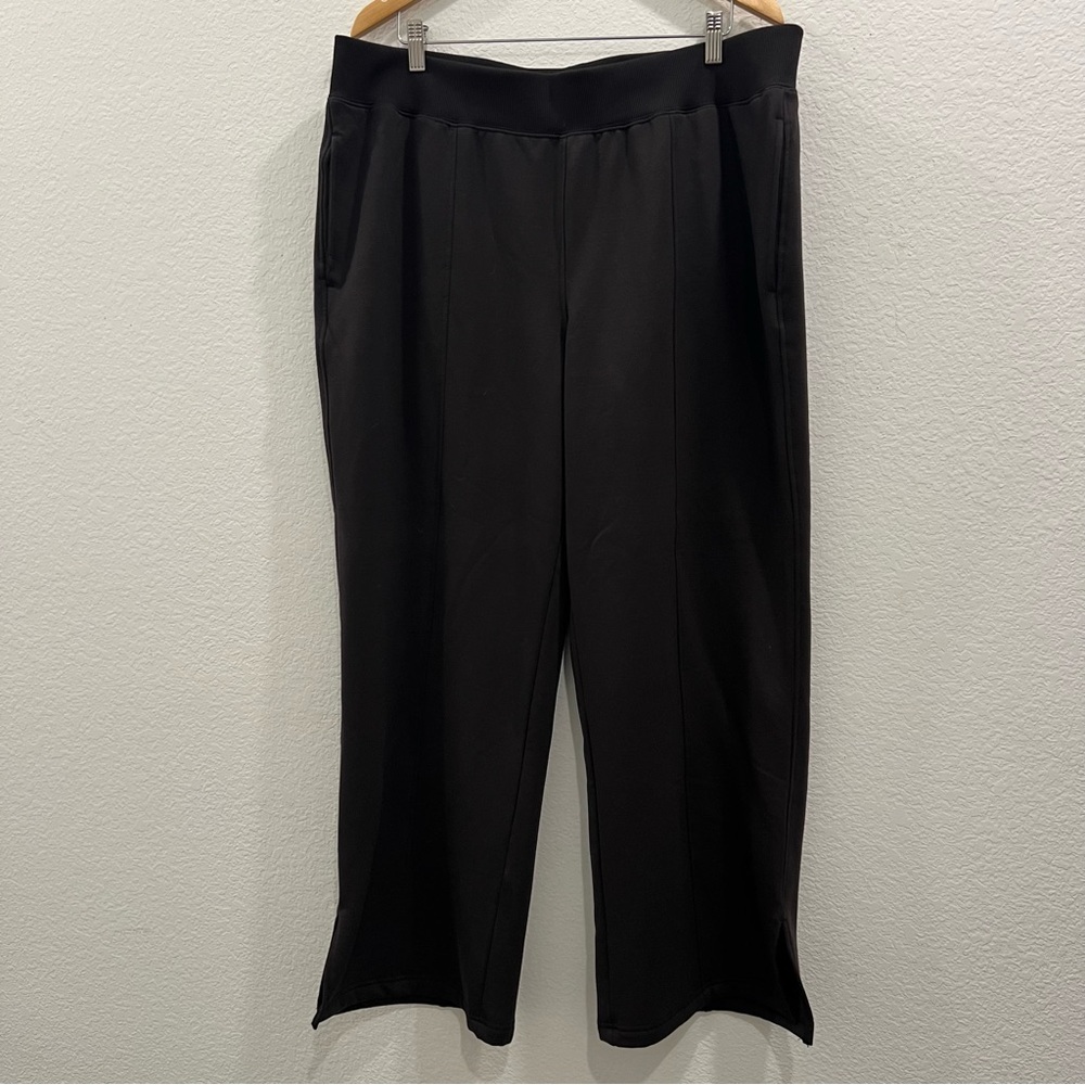 Avia black women’s wide leg lounge pants Size 20 XXL side slit leg